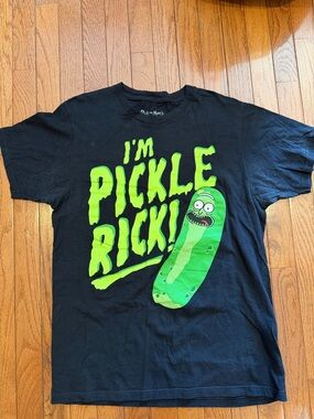 Rick and Morty Pickle Rick Graphic Tee - Black/Neon Green